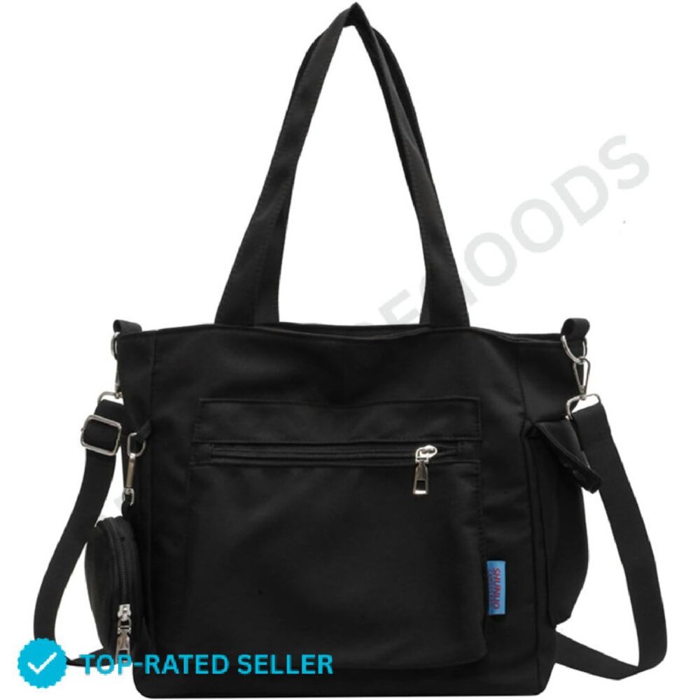 Brand New Extolove Denim Tote Bag Black Shoulder Handbag
